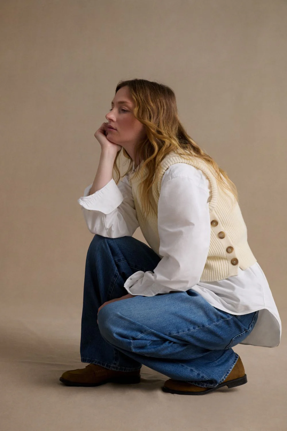 Pull sans manches écru pour femme – Image 6