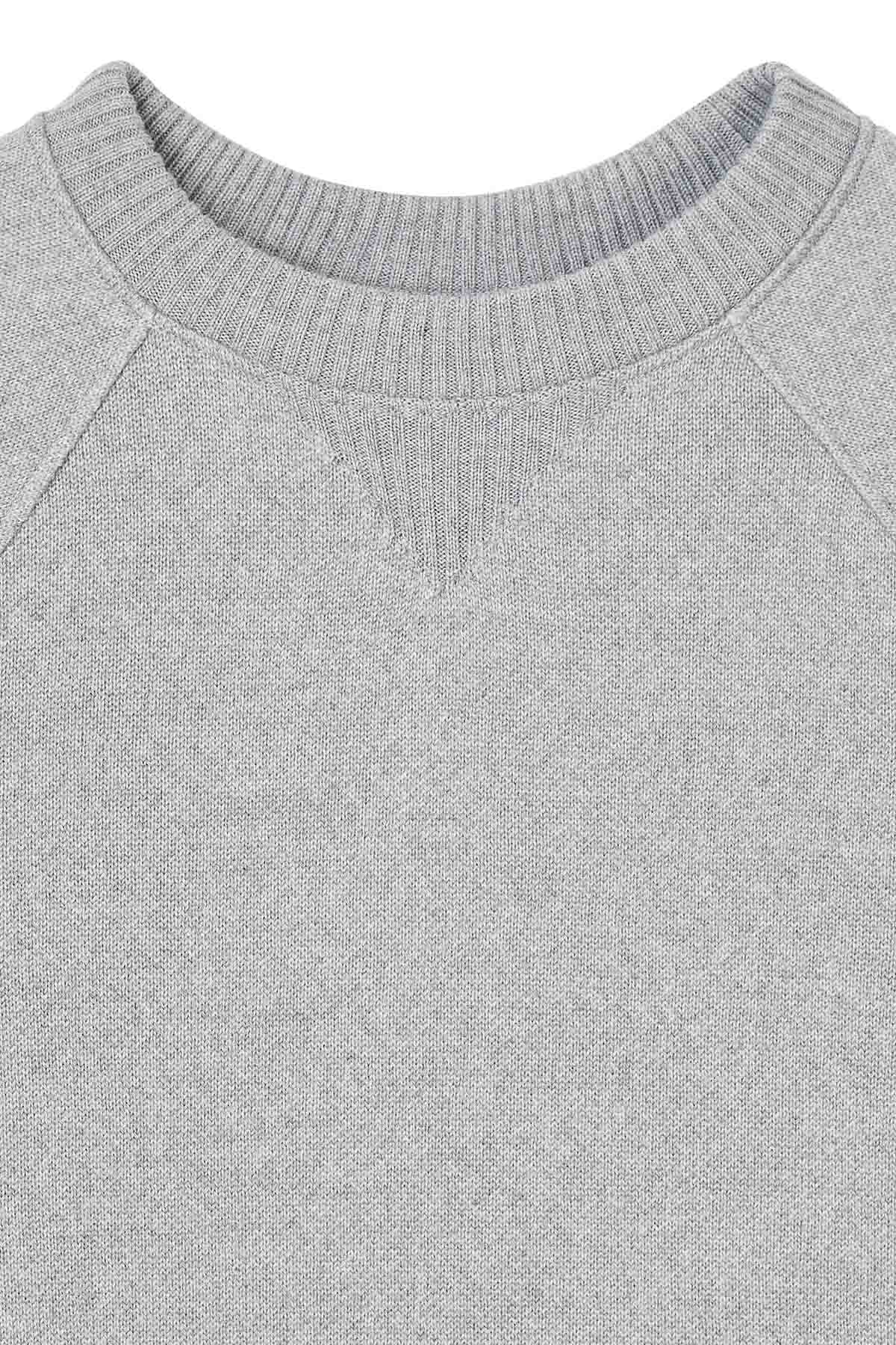 Sweat gris chiné en laine mérinos pour femme – Image 5