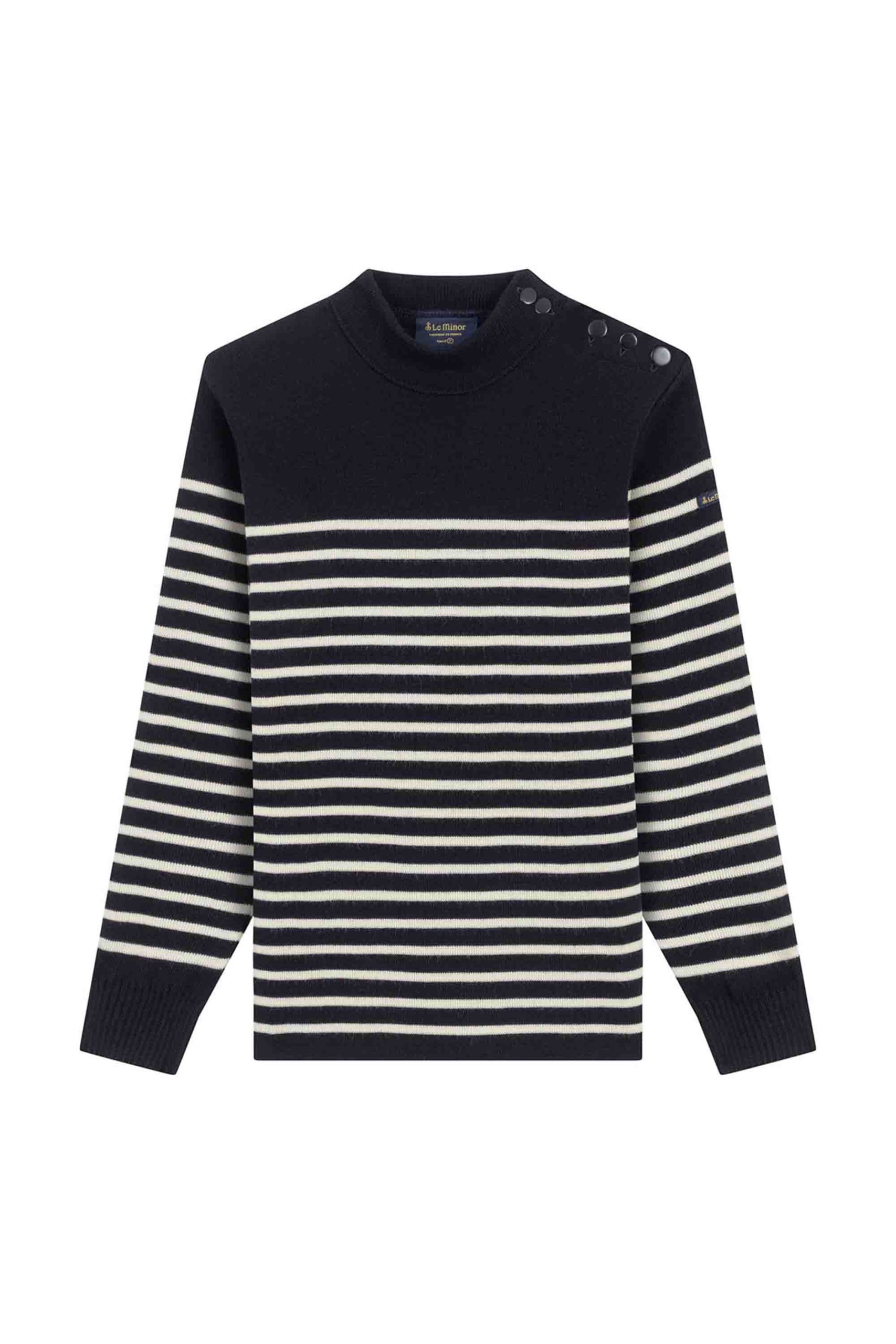 Pull marinière bleu marine pour femme – Image 4