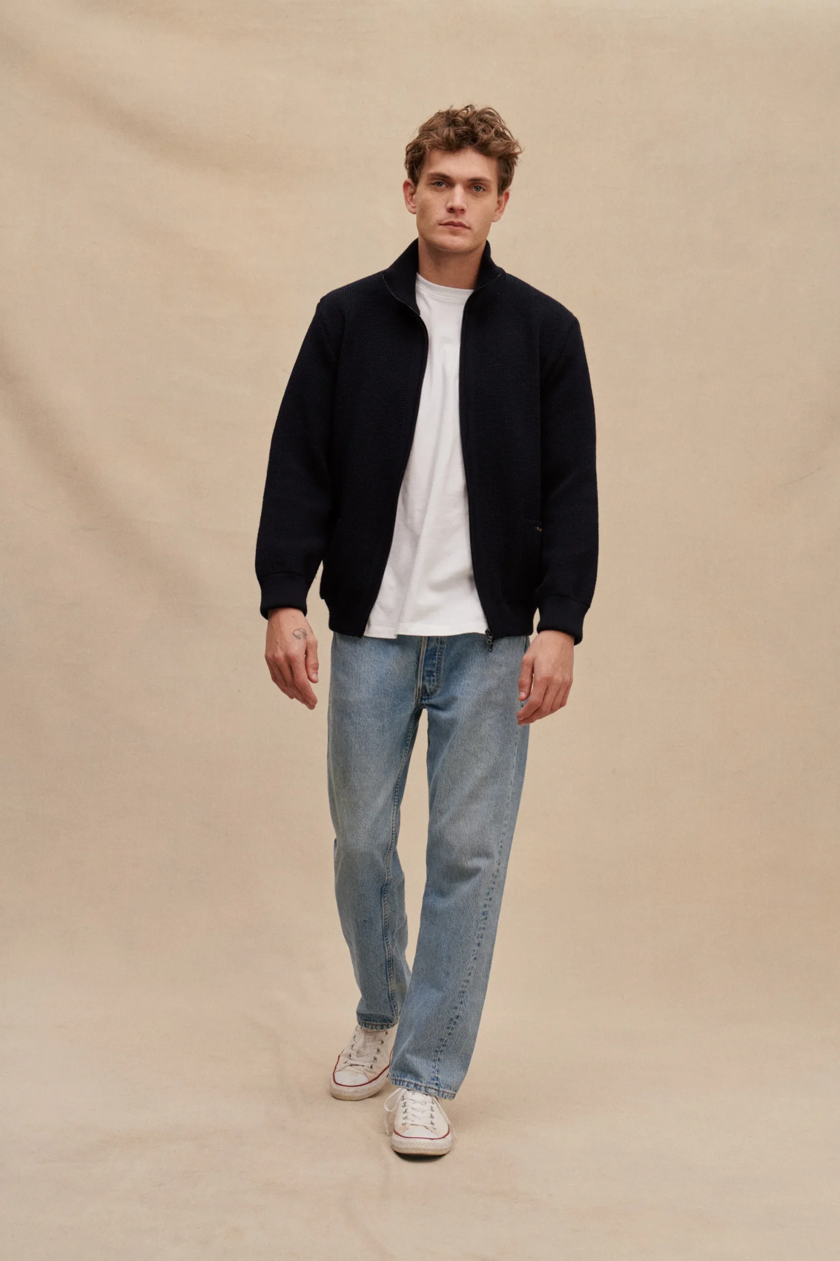 Blouson bleu marine pour homme – Image 3