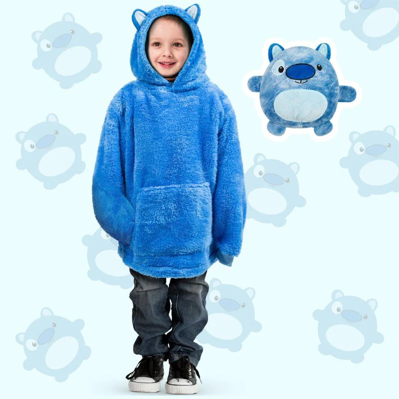 Sweat Plaid Enfant Animal Bleu – Image 3
