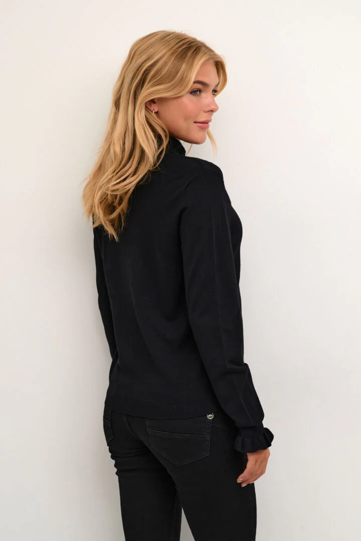 Chandail tricot avec motif en w et manches à volants – Image 9