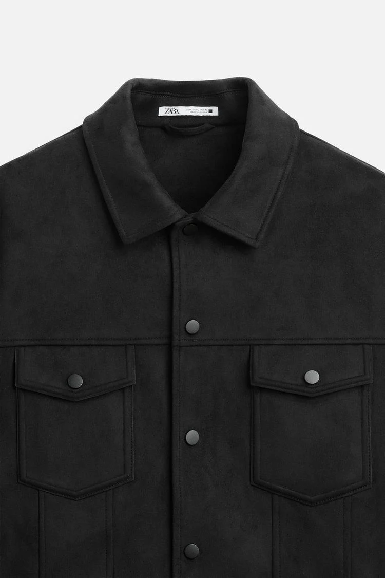 Blouson en matière synthétique - Noir – Image 3