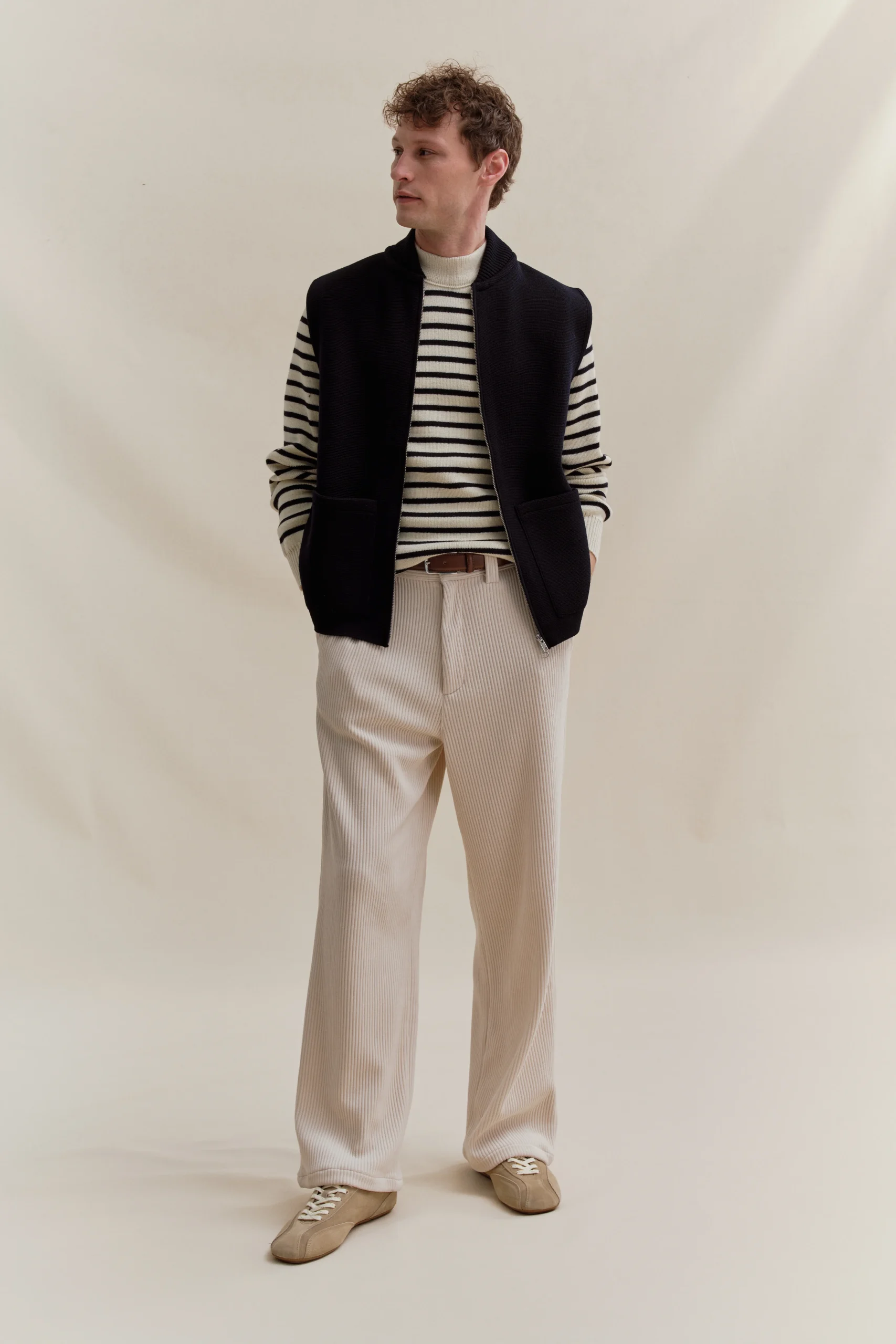 Gilet zippé marine Milano pour homme – Image 7