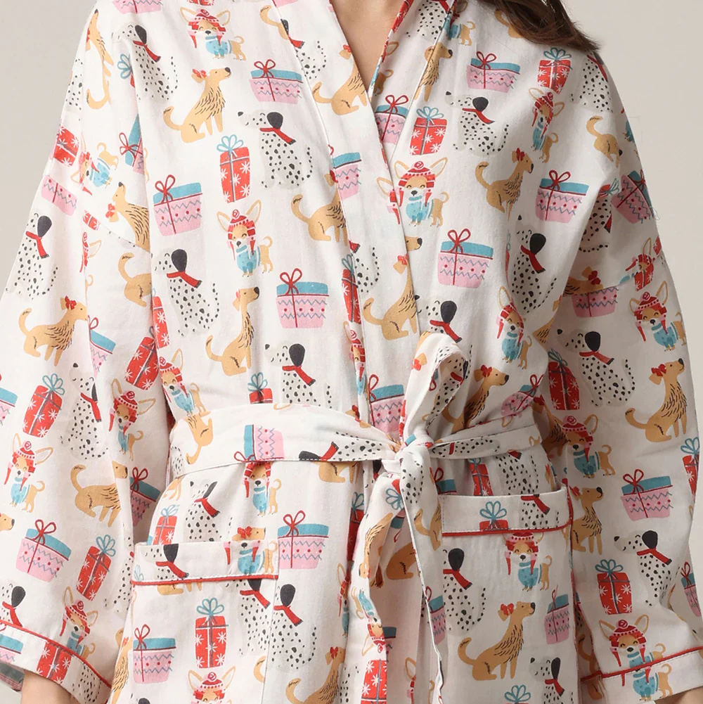 Robe de détente avec imprimés de chiens – Image 4