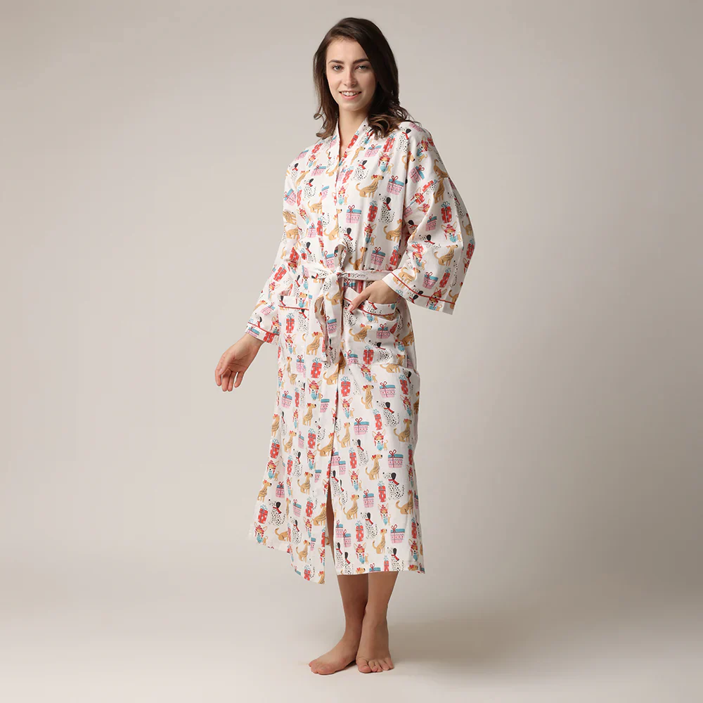Robe de détente avec imprimés de chiens – Image 3