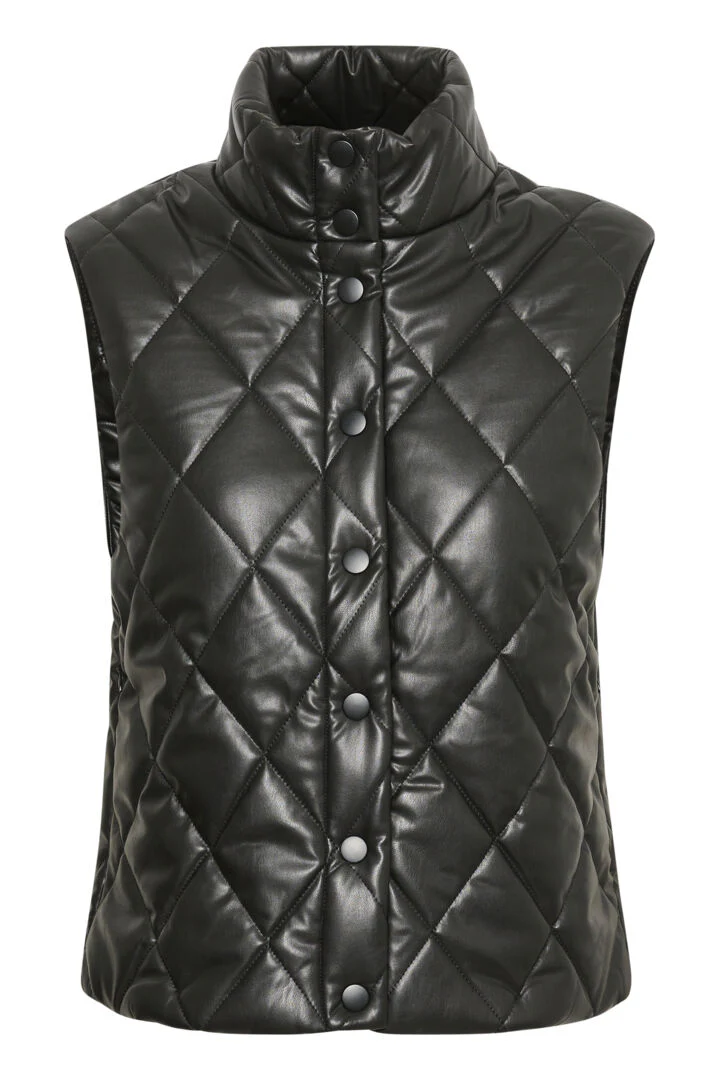 Veste sans manches matelassée noire – Image 5