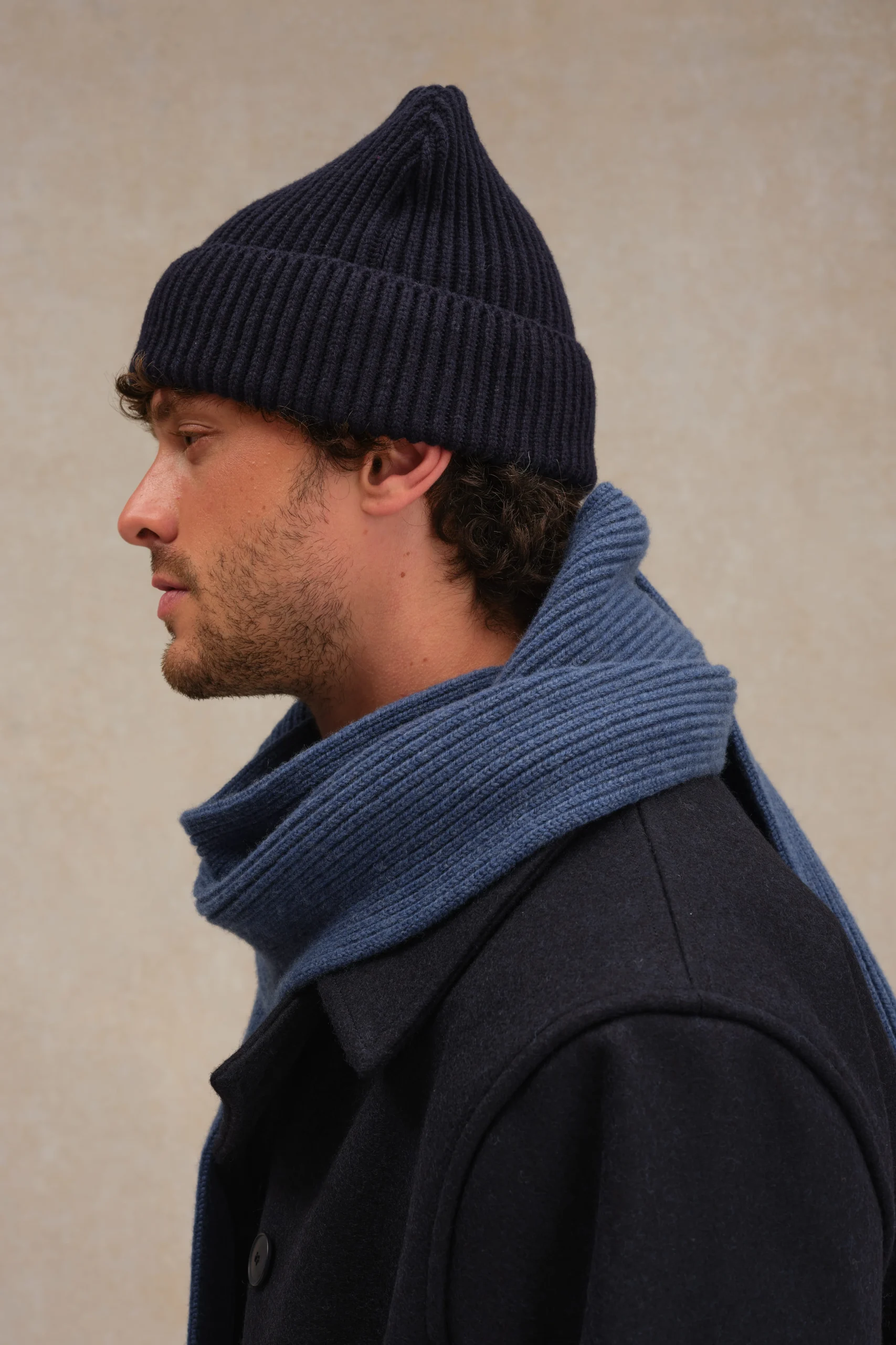 Bonnet extra doux mixte bleu marine – Image 3