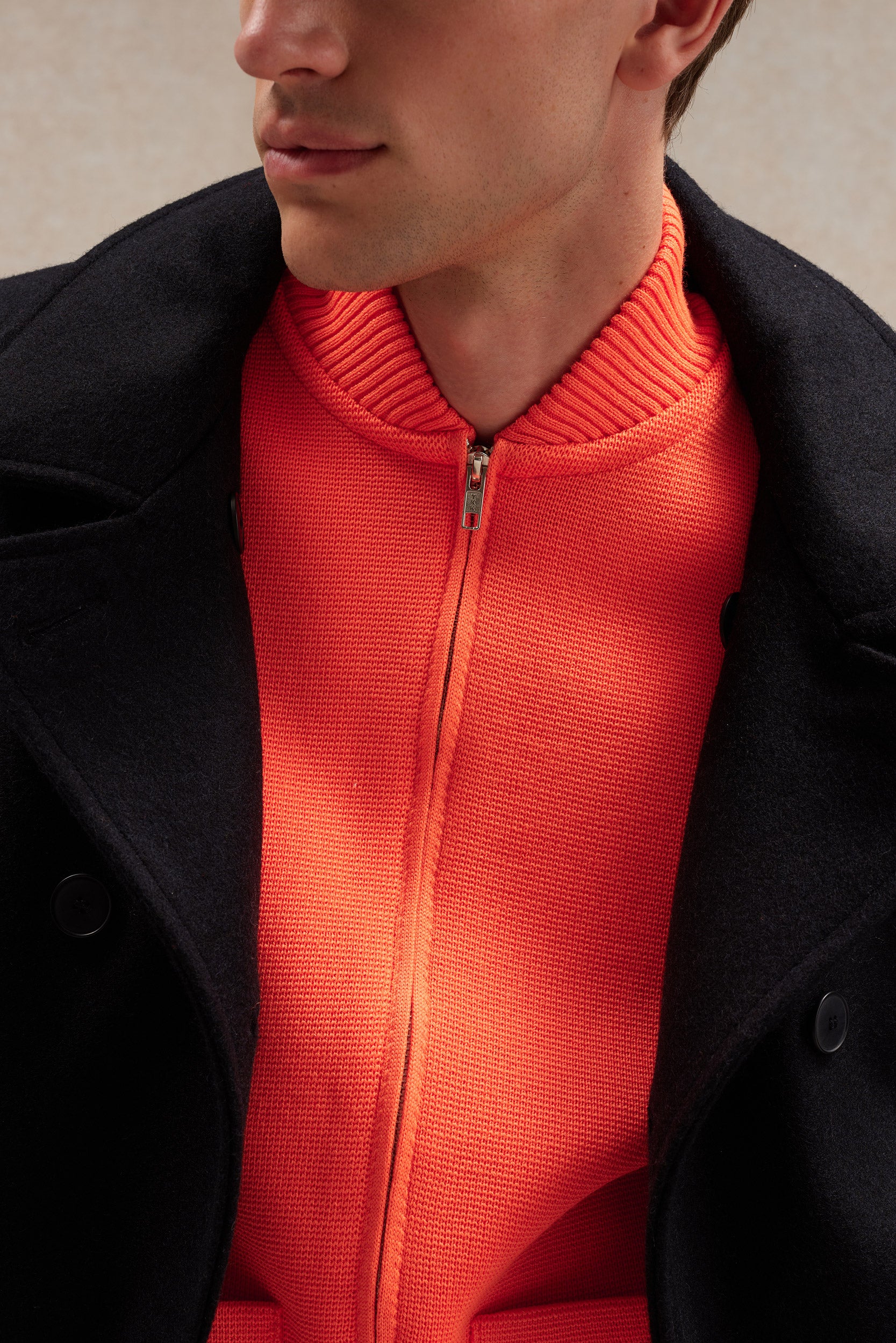 Gilet zippé orange Milano pour homme – Image 2