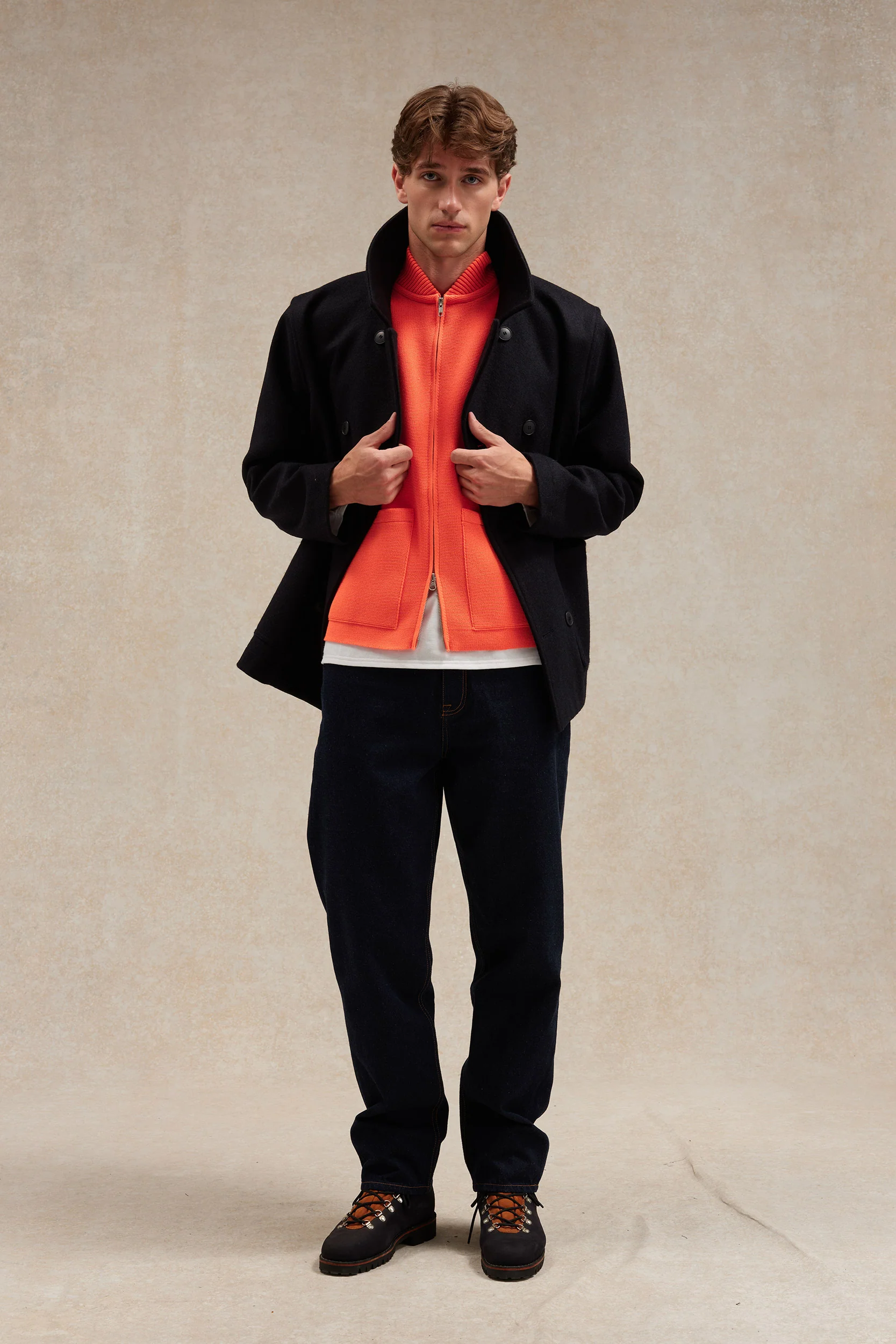 Gilet zippé orange Milano pour homme – Image 3