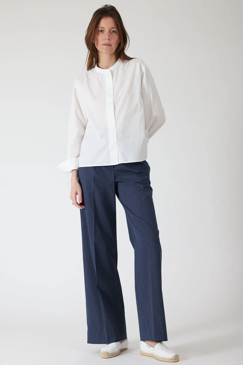 Pantalon Chloé en coton stretch marine de printemps – Image 2