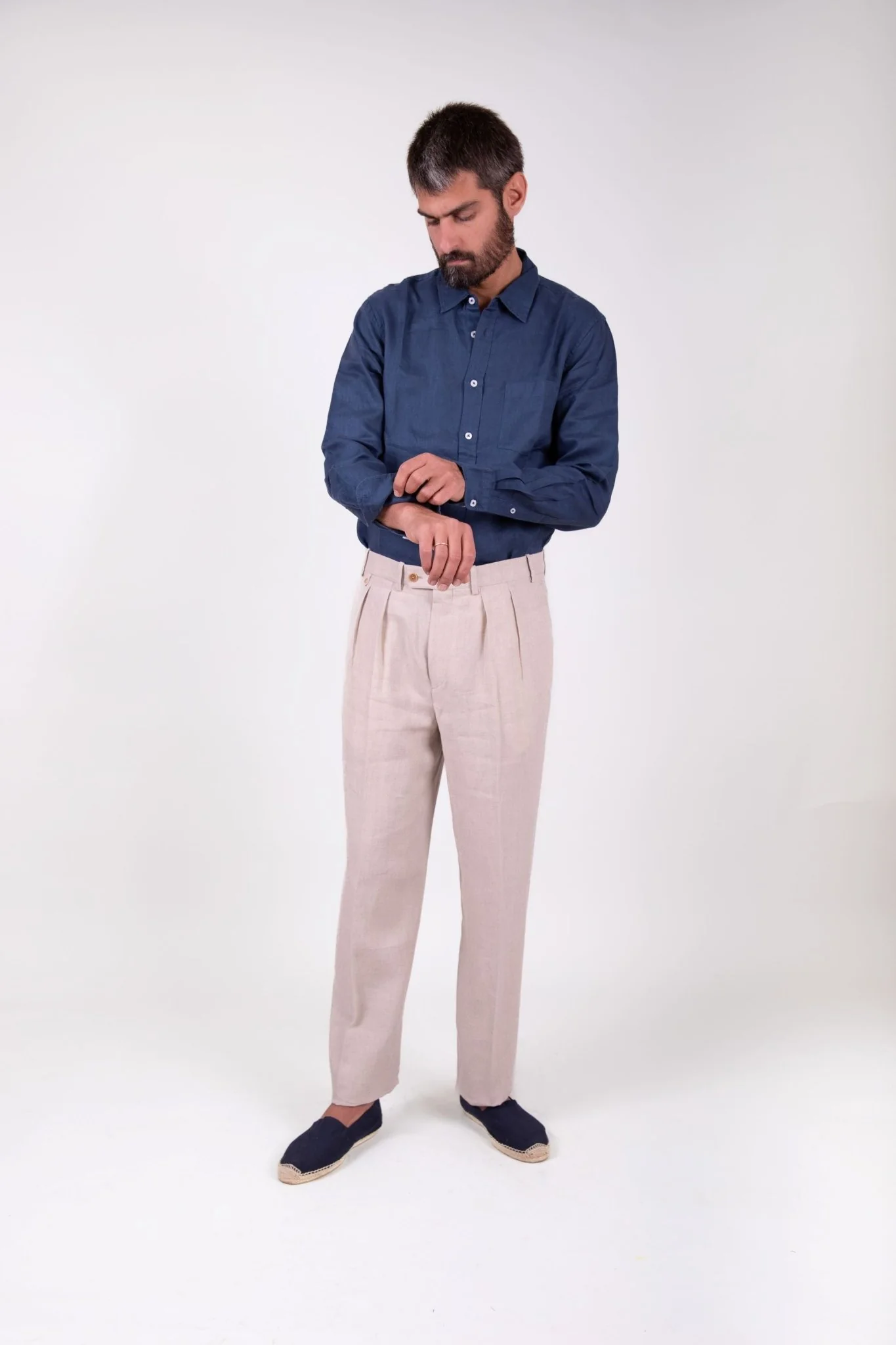 Pantalon Raspail J en lin naturel biologique – Image 2
