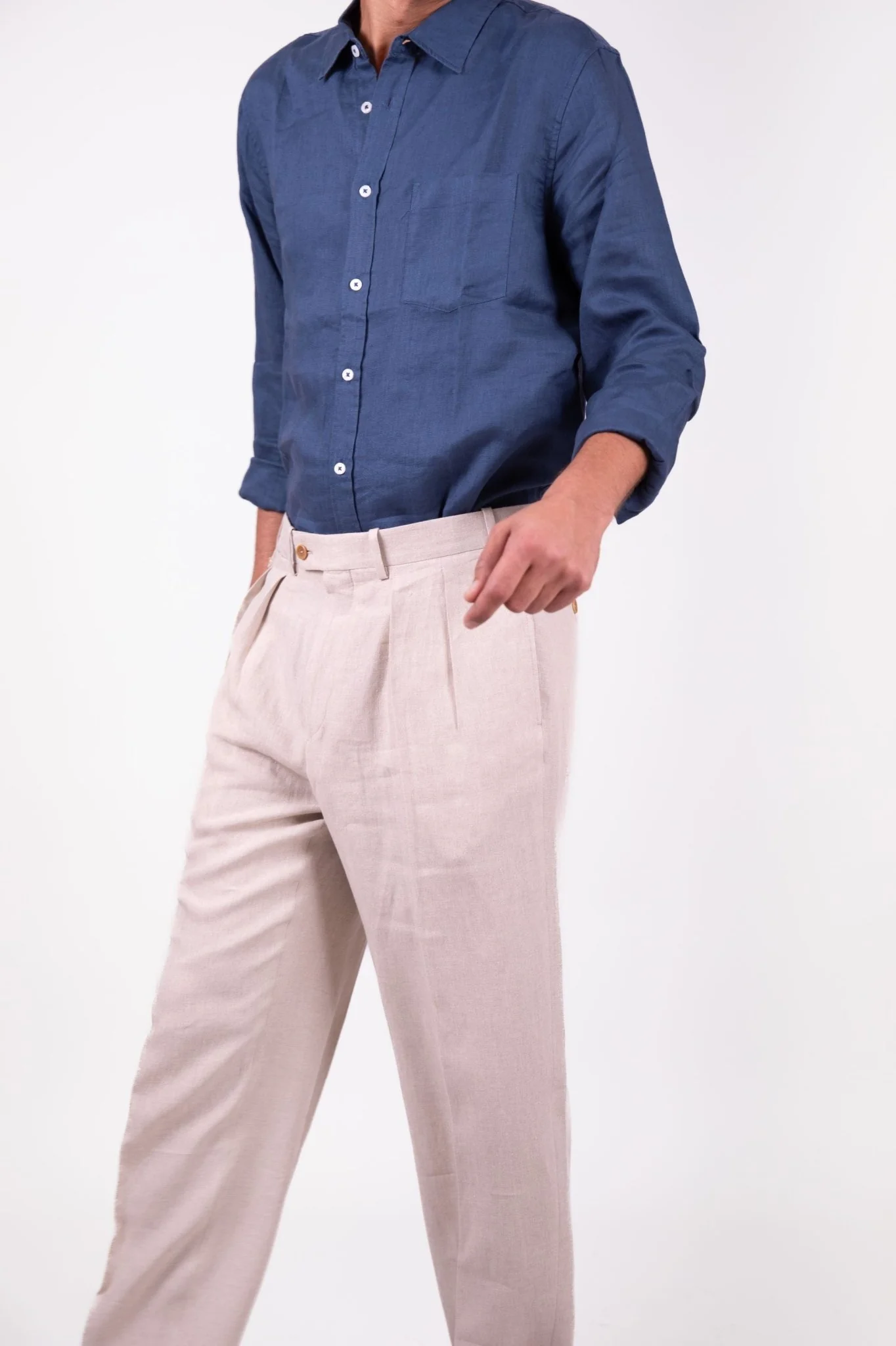 Pantalon Raspail J en lin naturel biologique – Image 3
