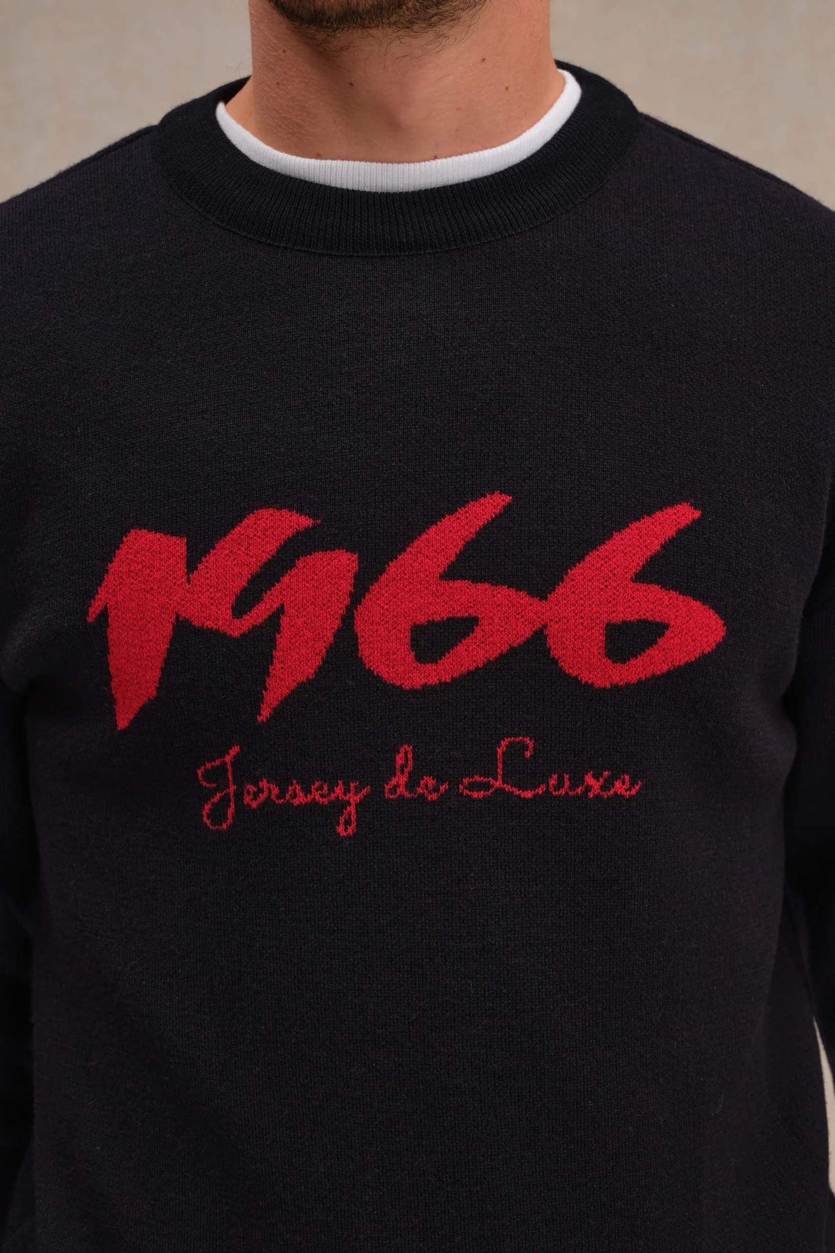 Pull marin 1966 marine et rouge pour homme – Image 2