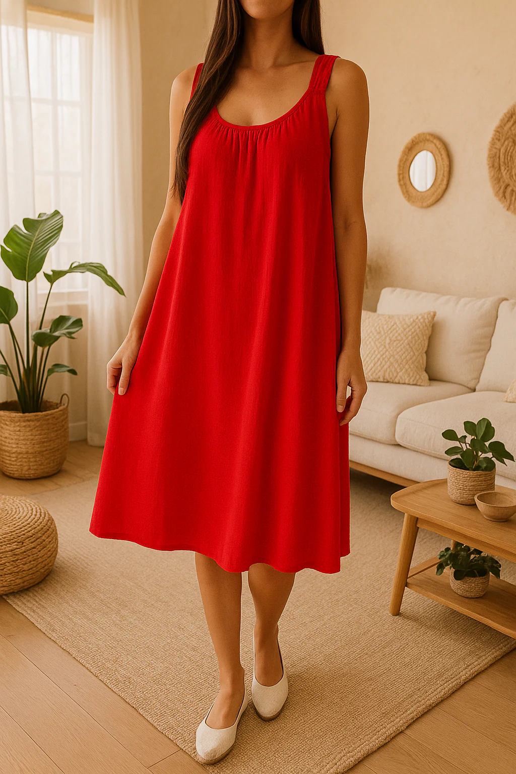 Robe dentelle dos rouge – Image 2