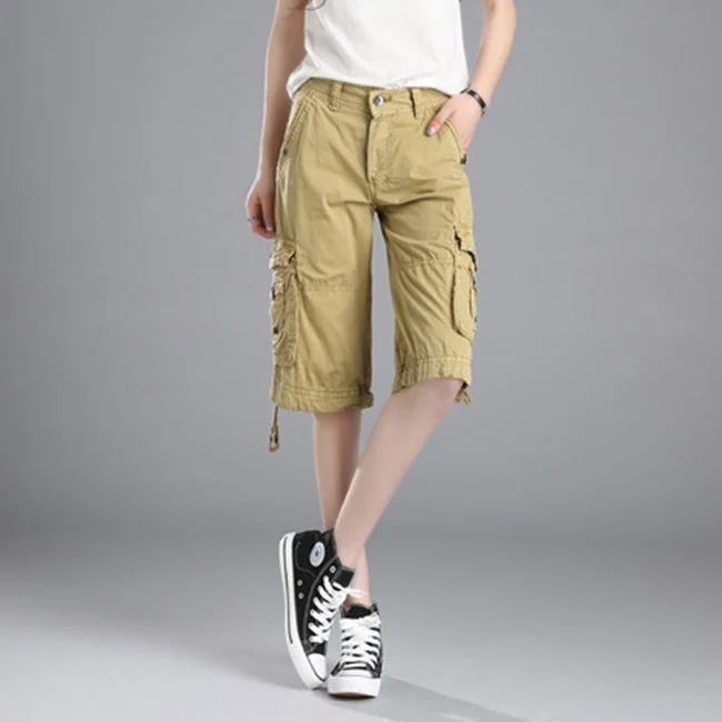 SHORT CARGO FEMME BEIGE CLASSIQUE – Image 4